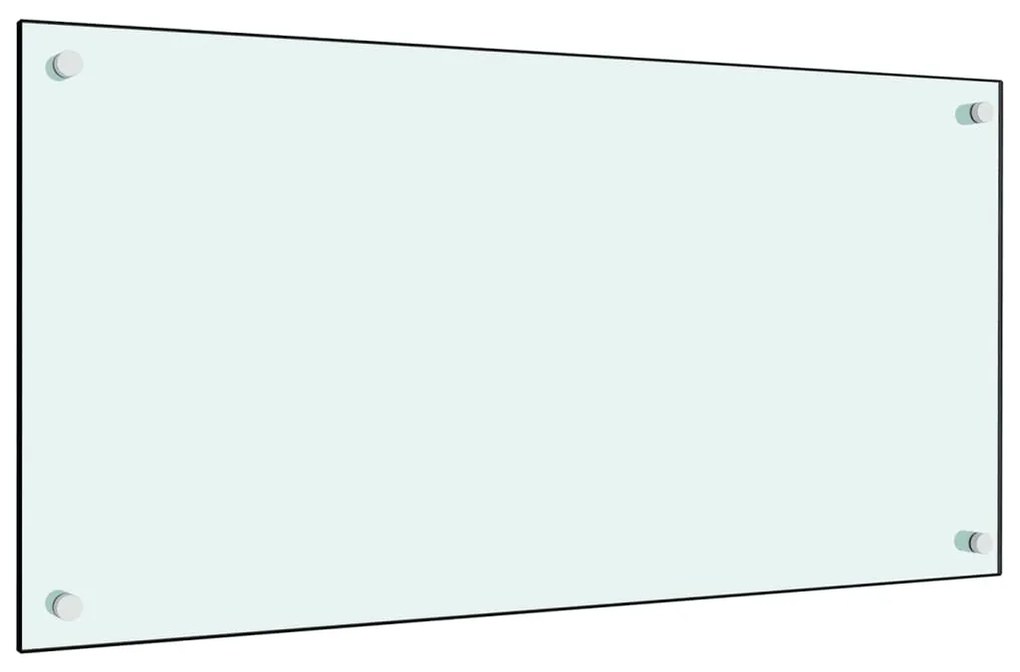 vidaXL Panou antistropi de bucătărie, alb, 80x40 cm, sticlă securizată