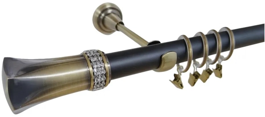 Galerie simpla PLUTON CRYSTAL /25 - negru/aur antic (Alege marime: 140 cm)