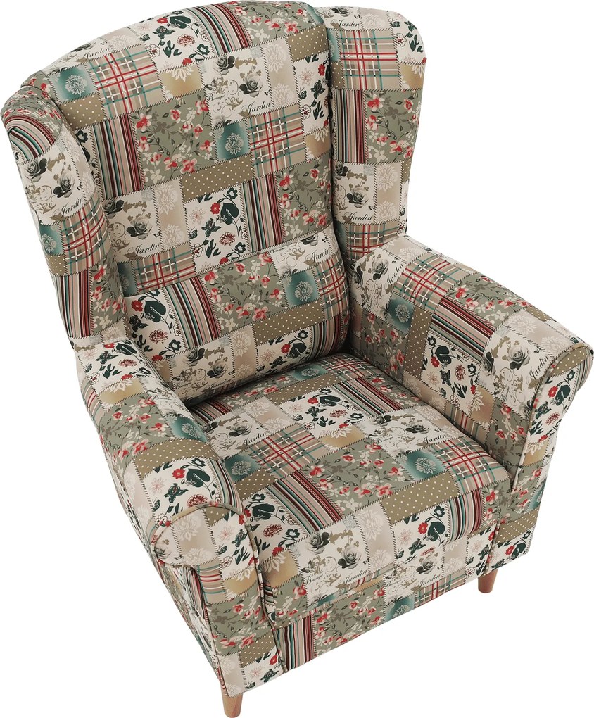 Fotoliu, material textil în stilul patchwork viorica 1, CHARLOT