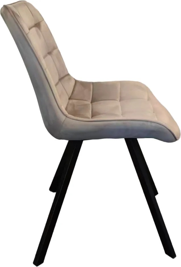 Scaun de luat masa, ţesătură Velvet gri-maro Taupe/negru, SAMIRA