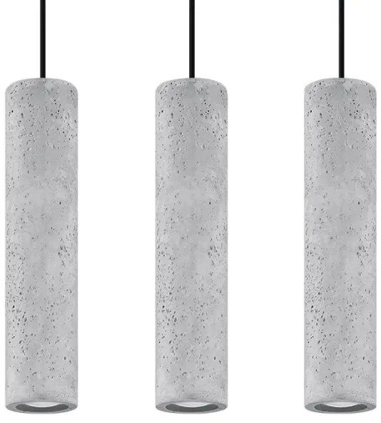 Sollux SL.0655 - Lustr LUVO 3xGU10/40W/230V beton/negru pe cablu