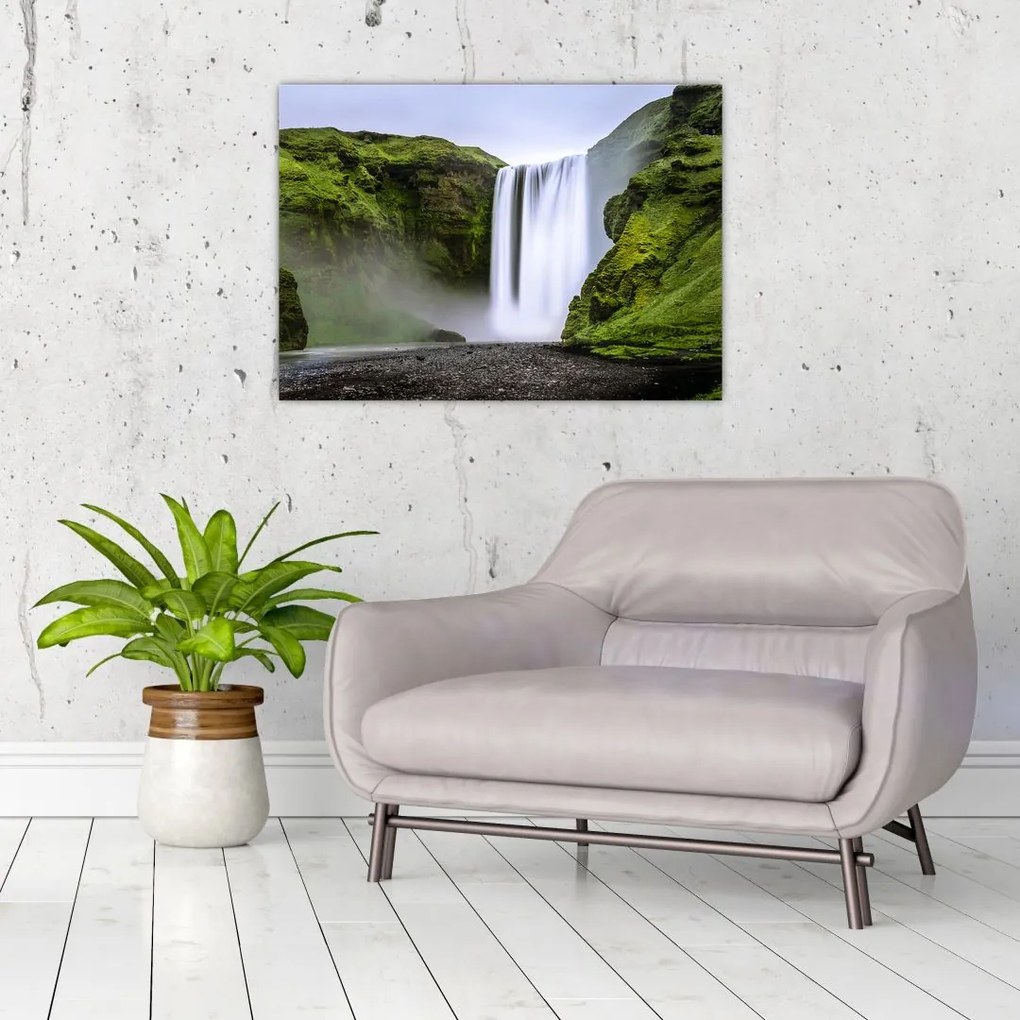Tablou pe sticlă cu cascade (70x50 cm)