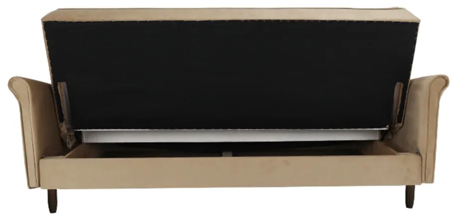 Canapea extensibilă, material textil bej auriu, COLUMBUS