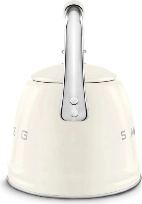 Ceainic cu fluier Smeg WKF01CR, 2,3 l, Inductie, Maner rece, Otel, Crem