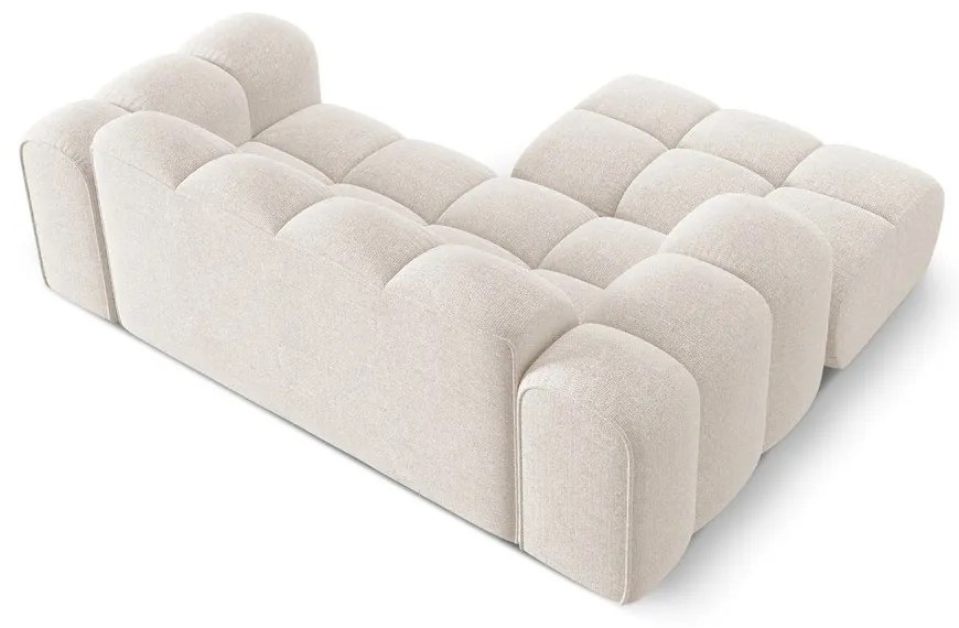 Colțar crem cu tapițerie din chenille (cu colț pe partea stângă/cu șezlong) Treno – Cosmopolitan Design