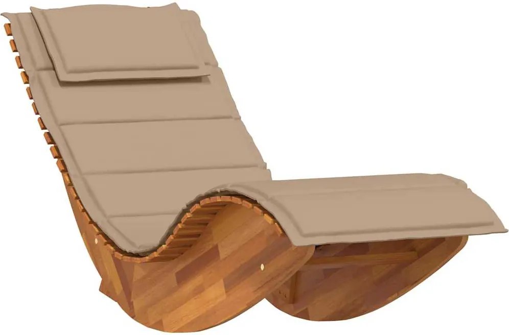 vidaXL Șezlong balansoar cu pernă, lemn masiv de acacia