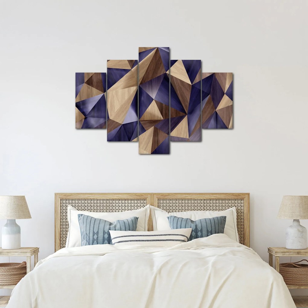 Tablou - 3D triunghiuri de lemn (150x105 cm)