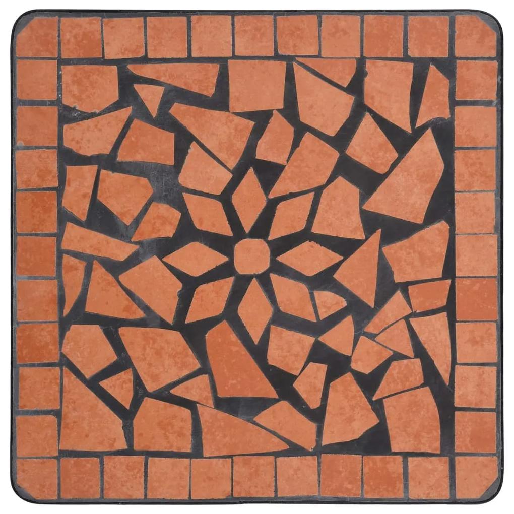 Masa laterala cu mozaic, caramiziu, ceramica 1, Terracota