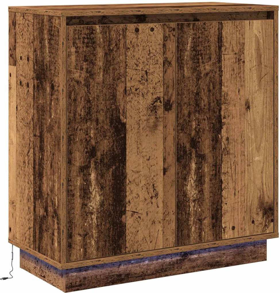 vidaXL Bufet LED cu raft Lemn vechi 71 x 34,5 x 75 cm Lemn compozit