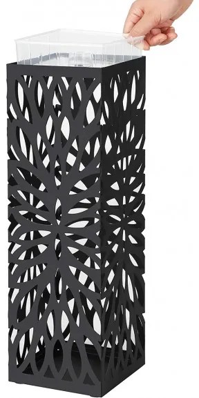 Suport Umbrela Leaves Black, 15.5 x 15.5 x 49 cm