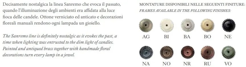Candelabru clasic cu 8 brate realizat manual din ceramica SANREMO