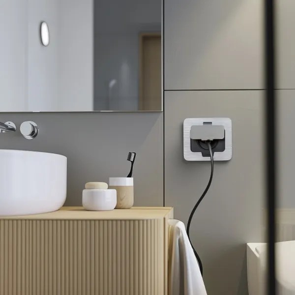 Priză încastrabilă de podea de exterior Brilagi IP55 crom mat dreptunghiular