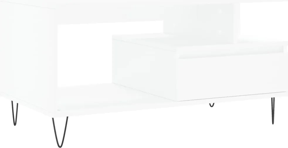 vidaXL Măsuță de cafea, alb, 90x49x45 cm, lemn prelucrat