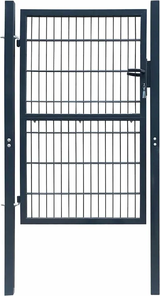 vidaXL Poartă de gard 2D (simplă) gri antracit 100x120 cm