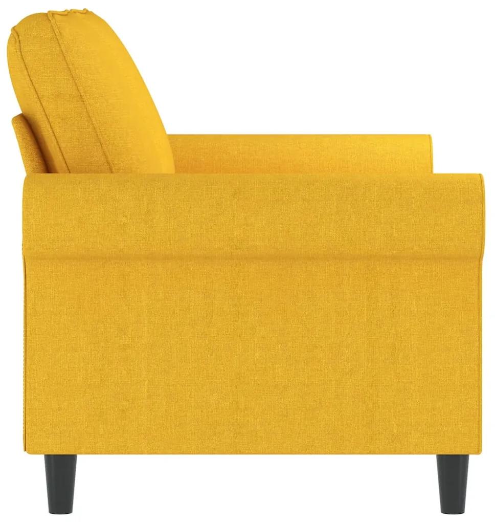 Canapea cu 2 locuri, galben deschis, 120 cm, material textil Galben deschis, 152 x 77 x 80 cm