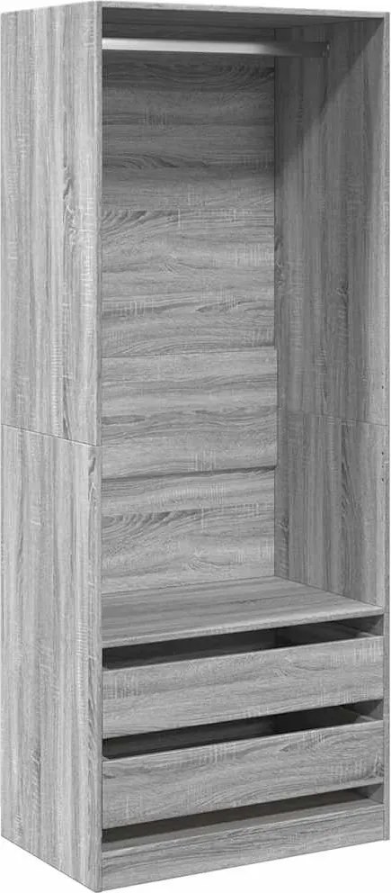 vidaXL Șifonier, gri sonoma, 80x50x200 cm, lemn prelucrat