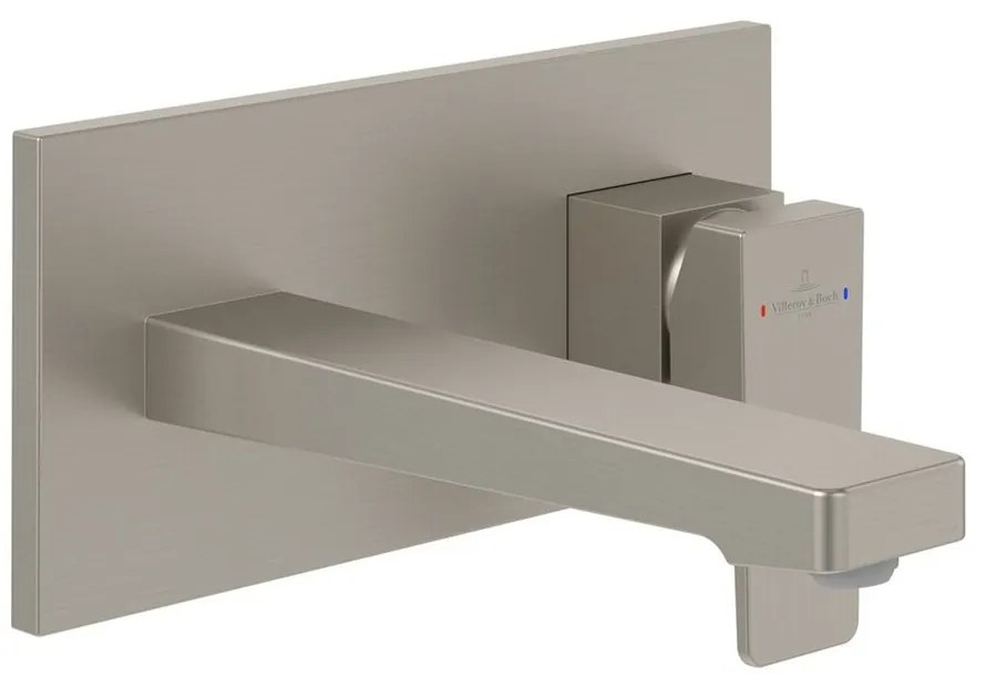 Baterie lavoar incastrata Villeroy&Boch Architectura Square nichel periat fara corp ingropat