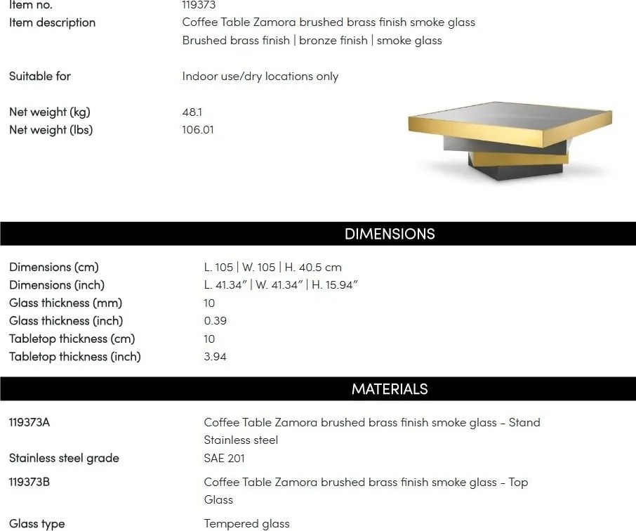 Masuta de cafea design LUX Zamora