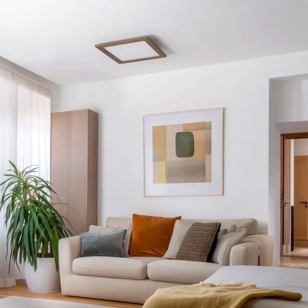 Brilagi - Corp de iluminat LED dimabil SLIMFRAME WOOD LED/36W/230V 49,5x49,5 cm + telecomandă