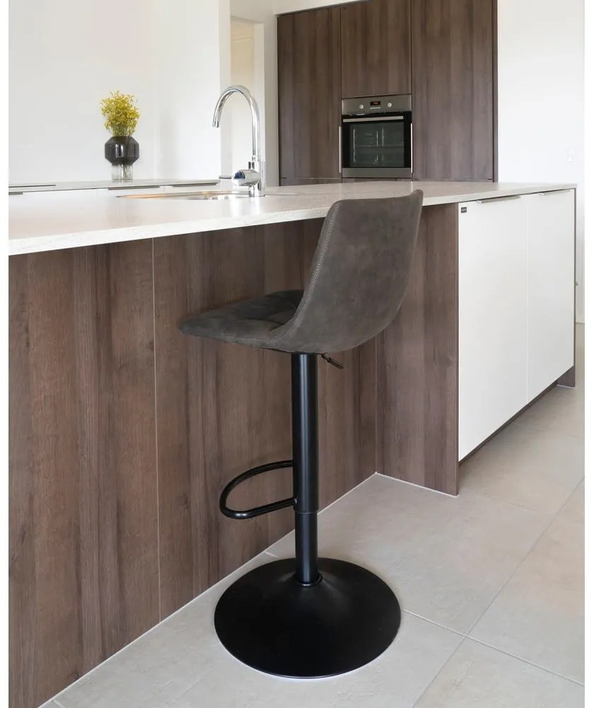 Scaune de bar gri-închis cu înălțime ajustabilă 2 buc. tapițate (înălțime șezut 63 cm) Middelfart – House Nordic