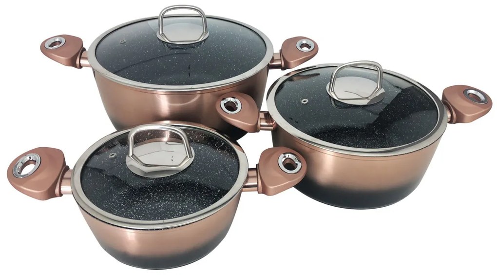 Set oale marmorate 6 piese Imperial Collection IM-CAS3-FMT COB Copper