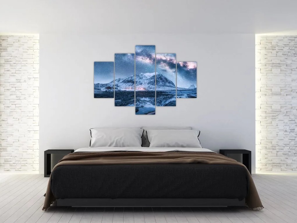 Tablou cu munți și ceul cu stele (150x105 cm)