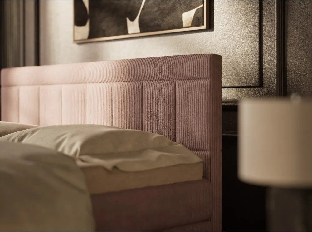 Pat boxspring mov cu spațiu de depozitare 160x200 cm Caya – Maison de Rêve