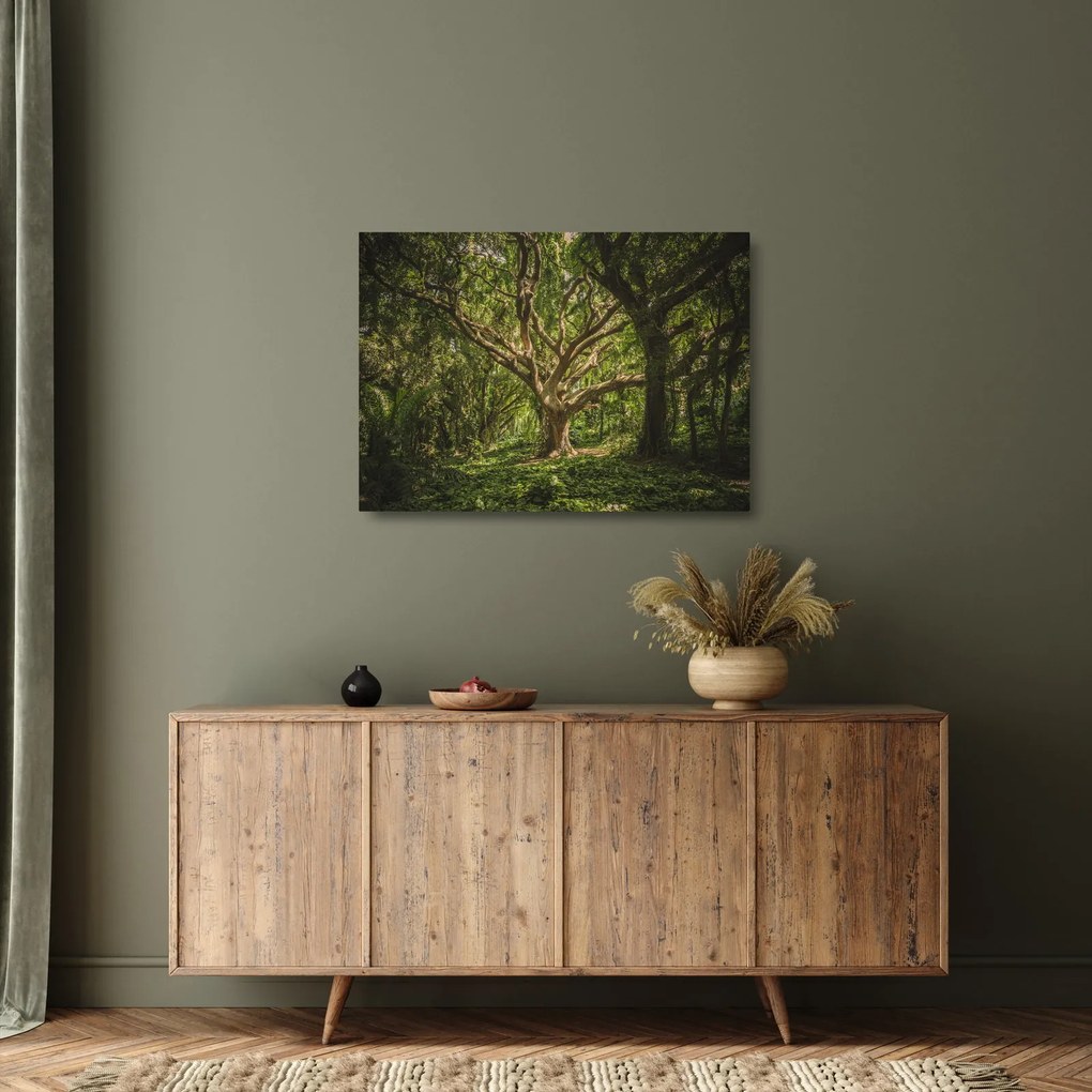 Tablou pe sticlă cu copaci (70x50 cm)