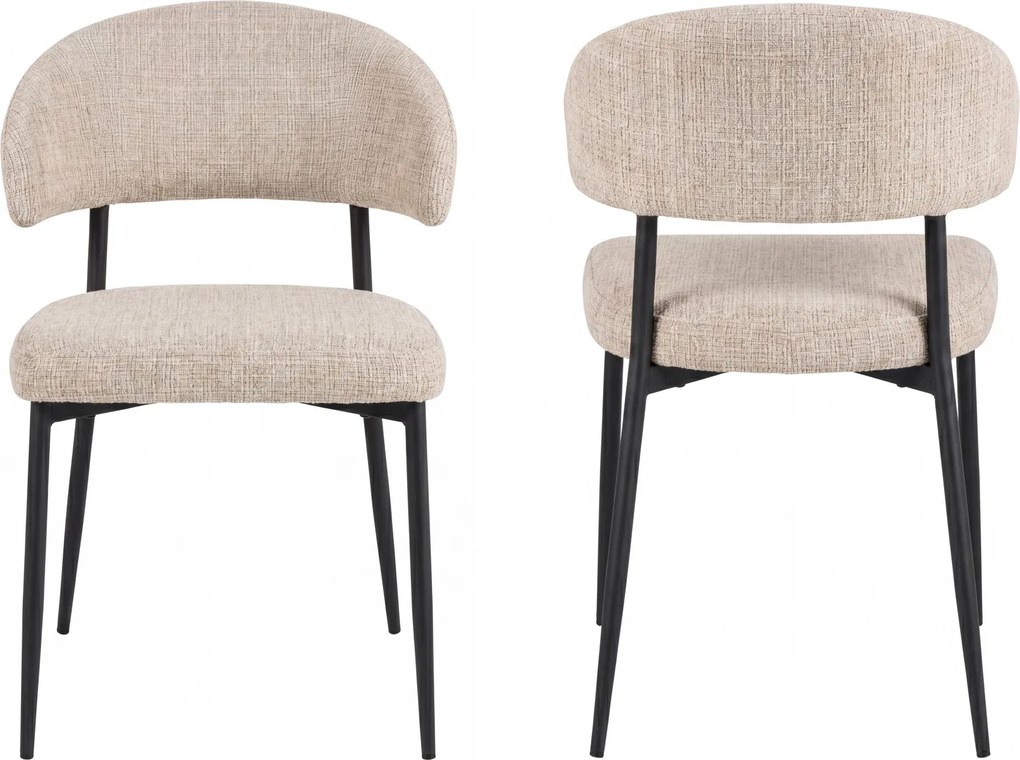 MAZZONI EXPORT IRIS Bej (material Juto 4) / picioare negre - SCAUN MODERN TAPIȚAT PENTRU SALON/SUFRAGERIE LOFT
