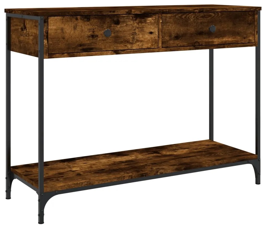 834172 vidaXL Măsuță consolă, stejar fumuriu, 100x34,5x75 cm, lemn prelucrat