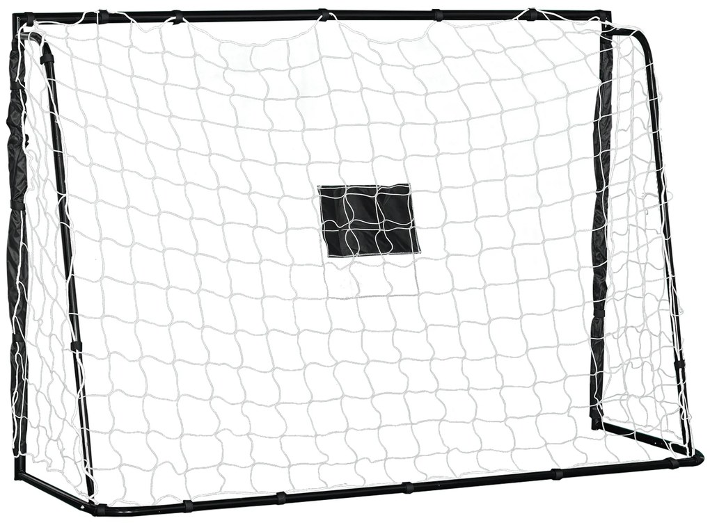 HOMCOM But de fotbal poarta de fotbal structura metal plasa PE cuie &amp; unelte incluse dim. 186L x 62l x 123H cm negru alb | Aosom Romania