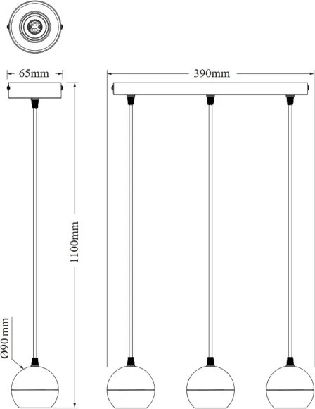 Osram - Lustră suspendată pe cablu SPOT SPHERAL, 3x GU10/6W/230V, albă