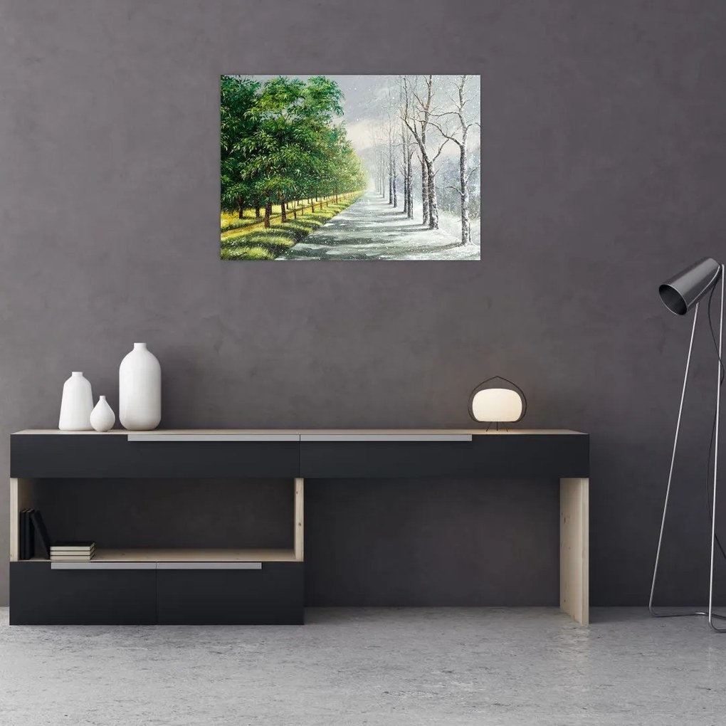 Tablou - Iarna versus vara (70x50 cm)