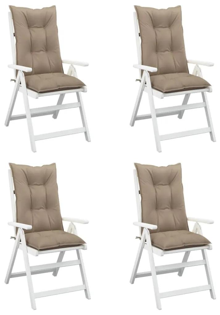 Perne pentru scaun de gradina, 4 buc., gri taupe, 120x50x7 cm 4, Gri taupe, 120 x 50 x 7 cm