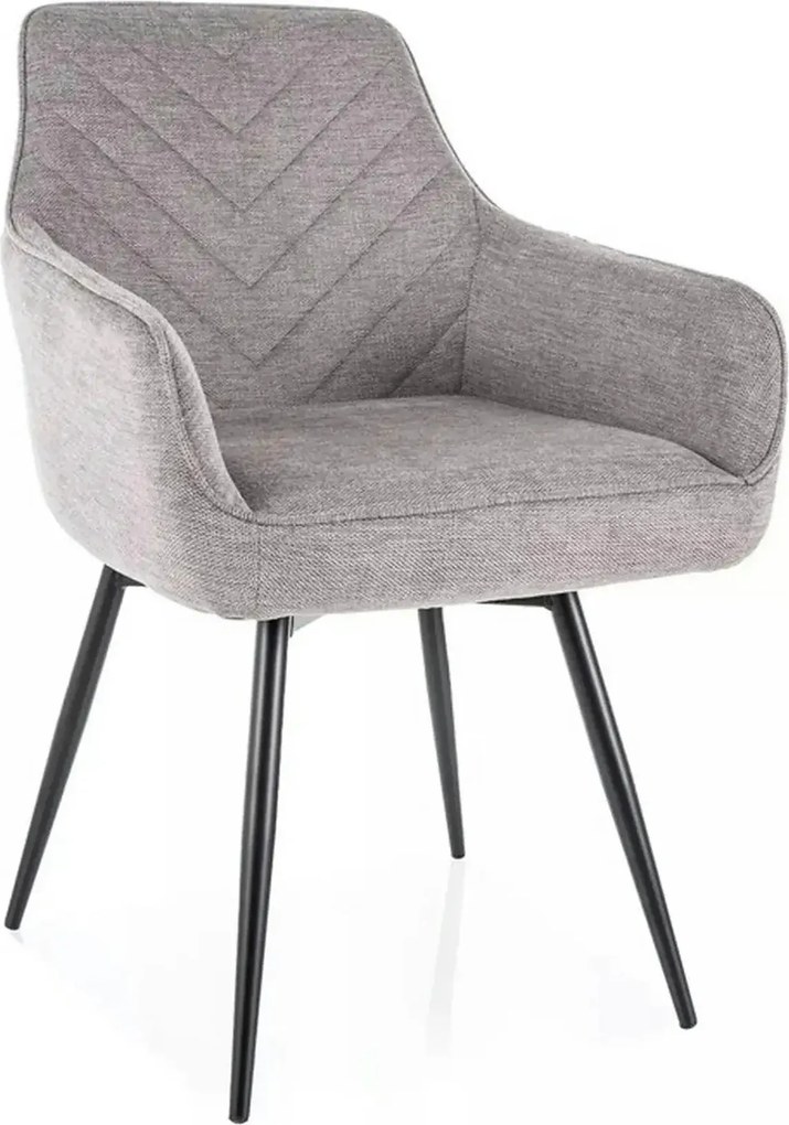 Scaun SERVIO, gri deschis - Brego 07, stofa clasica/metal, 55x45x88 cm