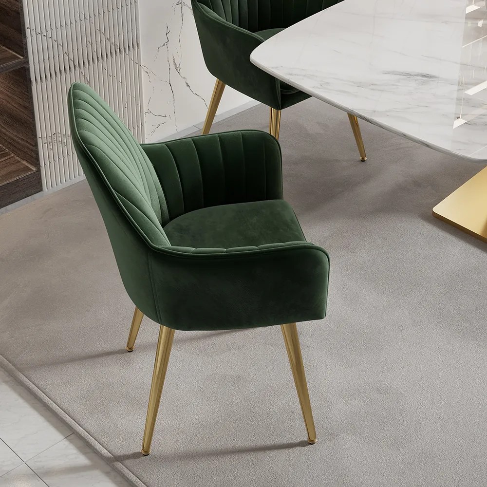 Scaun verde pentru bucătărie, soft, cu cotieră , în stil art nouveau - 2 buc. Deprimo j040379-verde by Deprimo