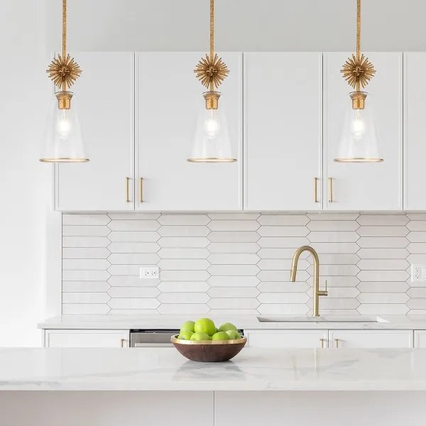 Lustră Quoizel STARING-MP-DG-CLEAR STARING 1xE27/40W/230V d. 18,4 cm auriu/transparent