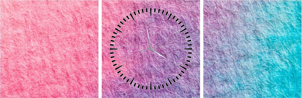 Tablou cu textură colorată (cu ceas) (90x30 cm)