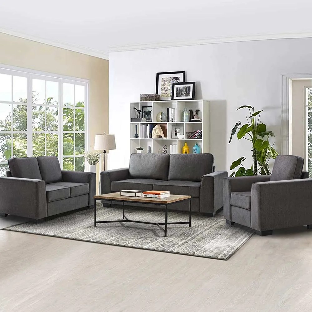 FOTOLIU CLARISSE, 94.5X86X90 CM, CULOARE GRI, MATERIAL TEXTIL, PERNA DEHUSABILA