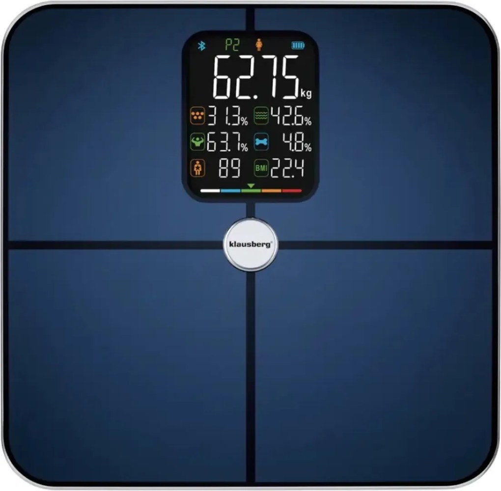 Cantar de baie smart cu analiza corporala Klausberg KB-7940 albastru