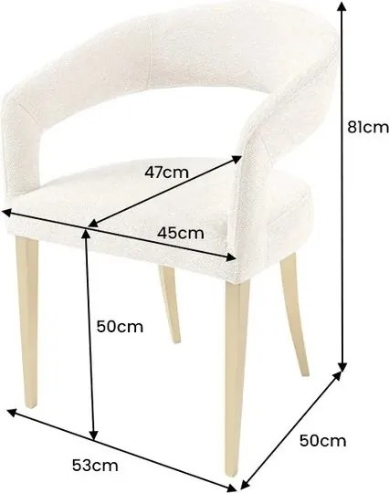 Set 2 scaune, Stofa Structurata, Bej, Metal, Auriu, BOUTIQUE