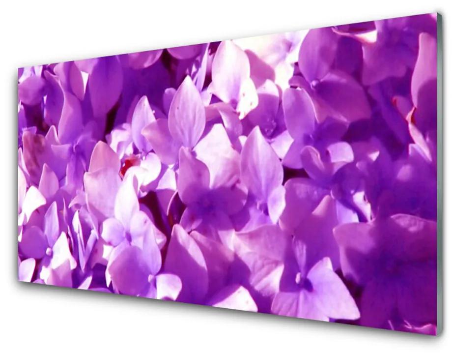 Tablou pe sticla acrilica Flori roz Floral