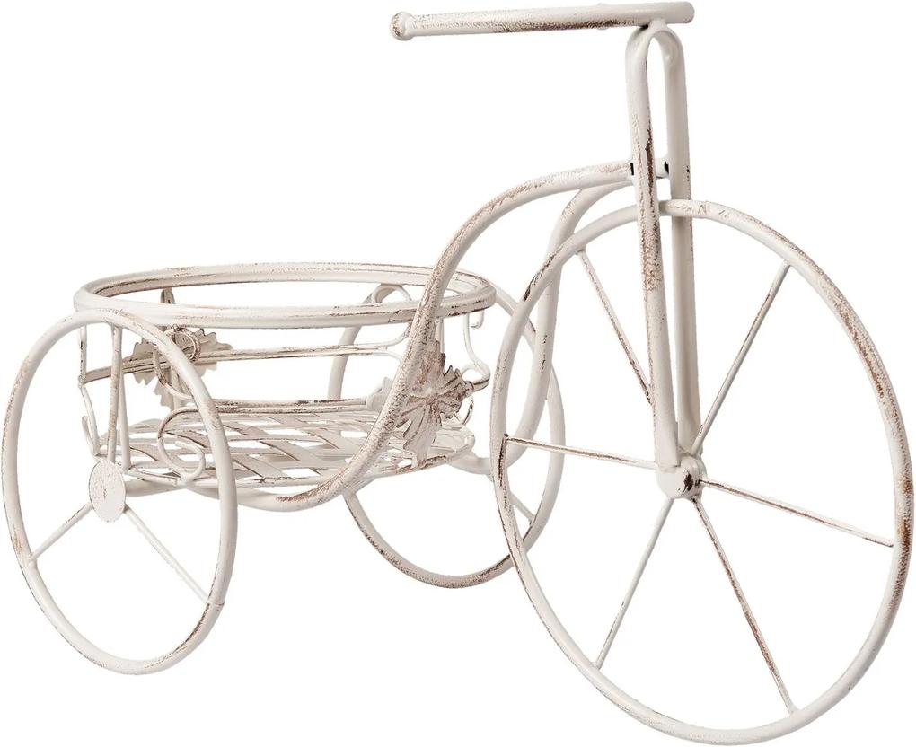 Suport flori bicicleta alb antichizat 54*25*35 cm