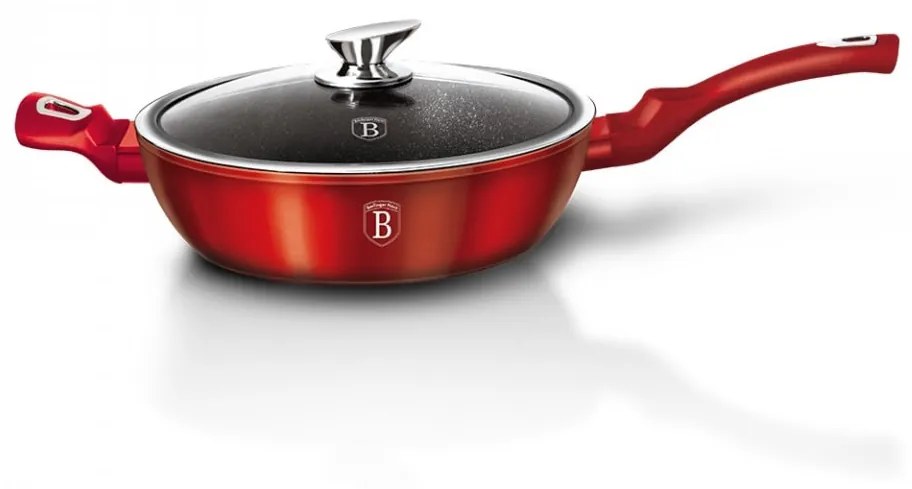 Tigaie cu capac adanca 28 cm Burgundy Metallic Line Berlinger Haus BH 1260N