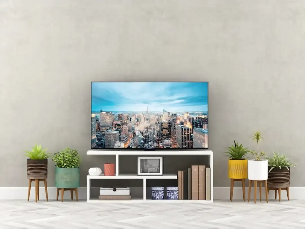 Comoda TV Parol Homs, 100 X 40 X 29 cm, alb