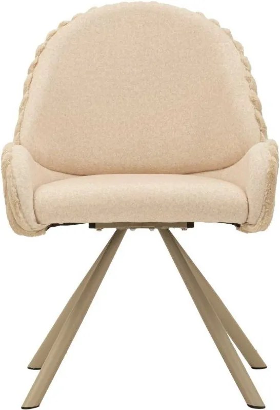 Set de scaune de sufragerie crem cu cotiere 2 buc. tapițat Stockholm – Mauro Ferretti