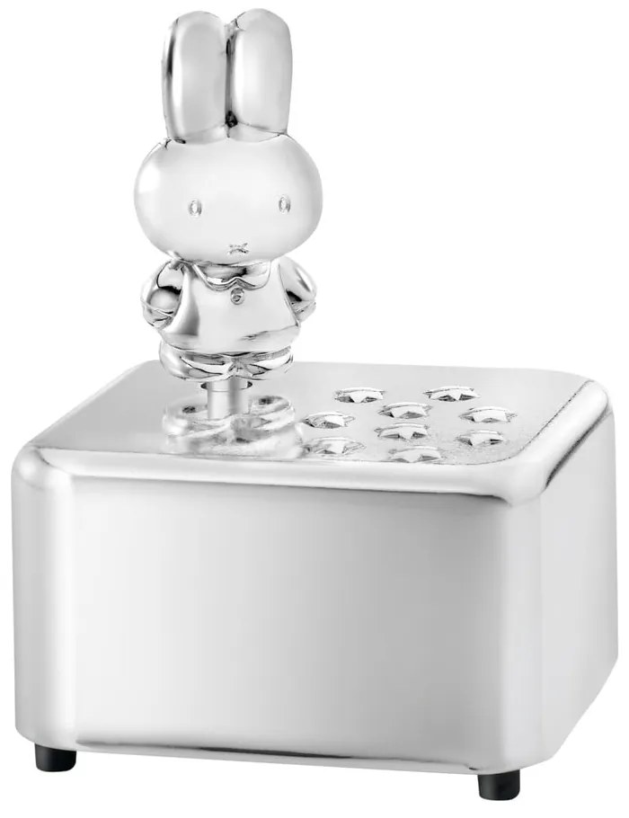 Cutie muzicală argintiu-lucios din metal 6x5x8 cm Miffy – Zilverstad