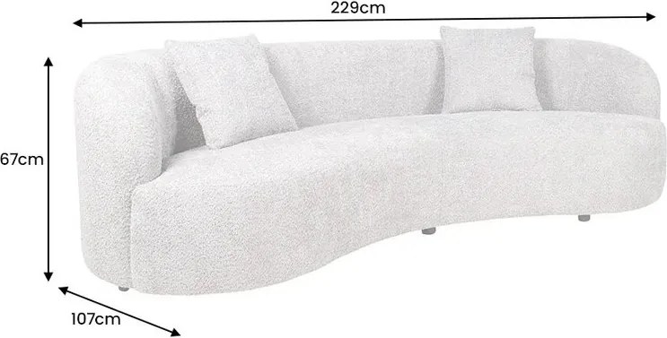 Canapea semicirculara, Tesatura Boucle, Gri, ATELIER 230cm, A-46545 VC