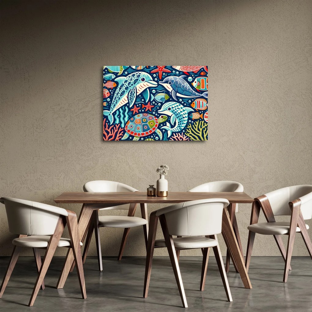 Tablou – Animale acvatice desenate (70x50 cm)