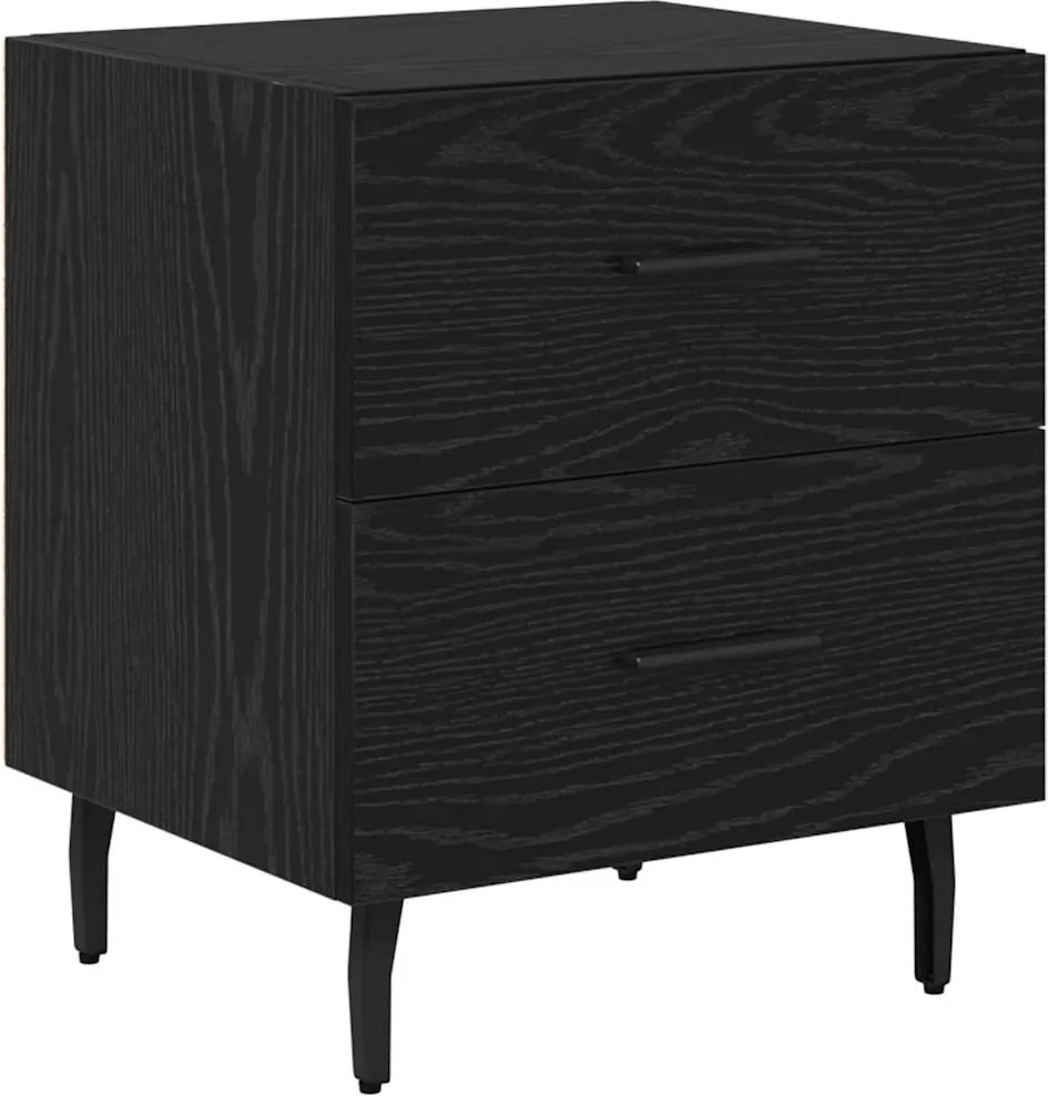 vidaXL Dulap de noapte Stejar Negru 40 x 35 x 47,5 cm Lemn compozit